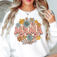 Retro Groovy Floral Mama Sweatshirt | Mama Mode Activated Collection | Unique Gifts for Family Friends