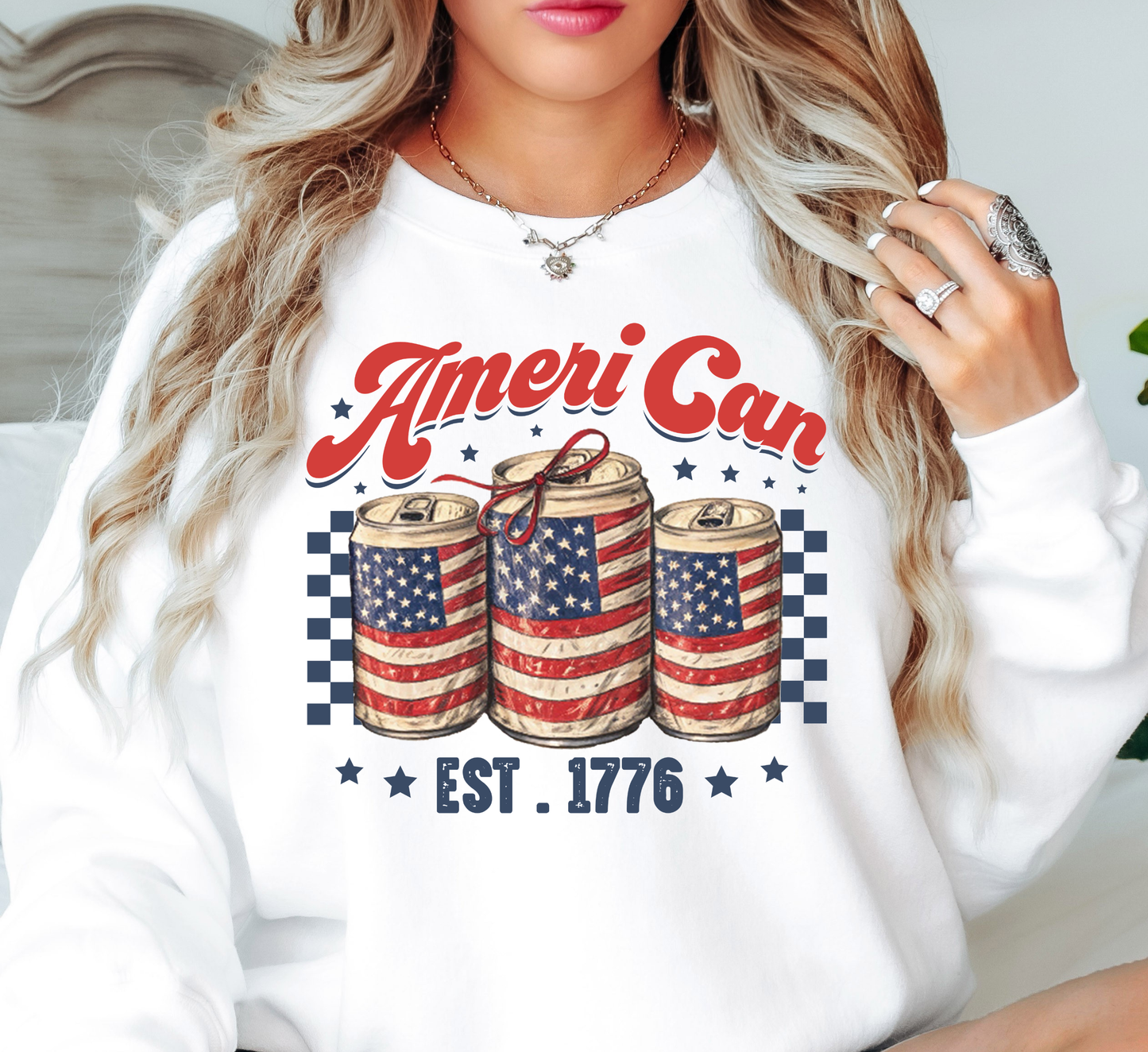 Ameri Can Sweatshirt | Stars and Stripes Collection | Unique Gifts for Family and Friends