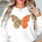 Two Tone Floral Butterfly Sweatshirt | Spring Fling Collection | Unique Gifts for Family Friends