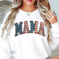 USA Floral Mama Sweatshirt | Mama Mode Activated Collection | Unique Gifts for Family Friends