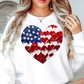 USA Heart Brushstrokes Sweatshirt | Stars and Stripes Collection | Unique Gifts for Family and Friends