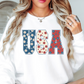 Floral USA Sweatshirt | Stars and Stripes Collection | Unique Gifts for Family and Friends