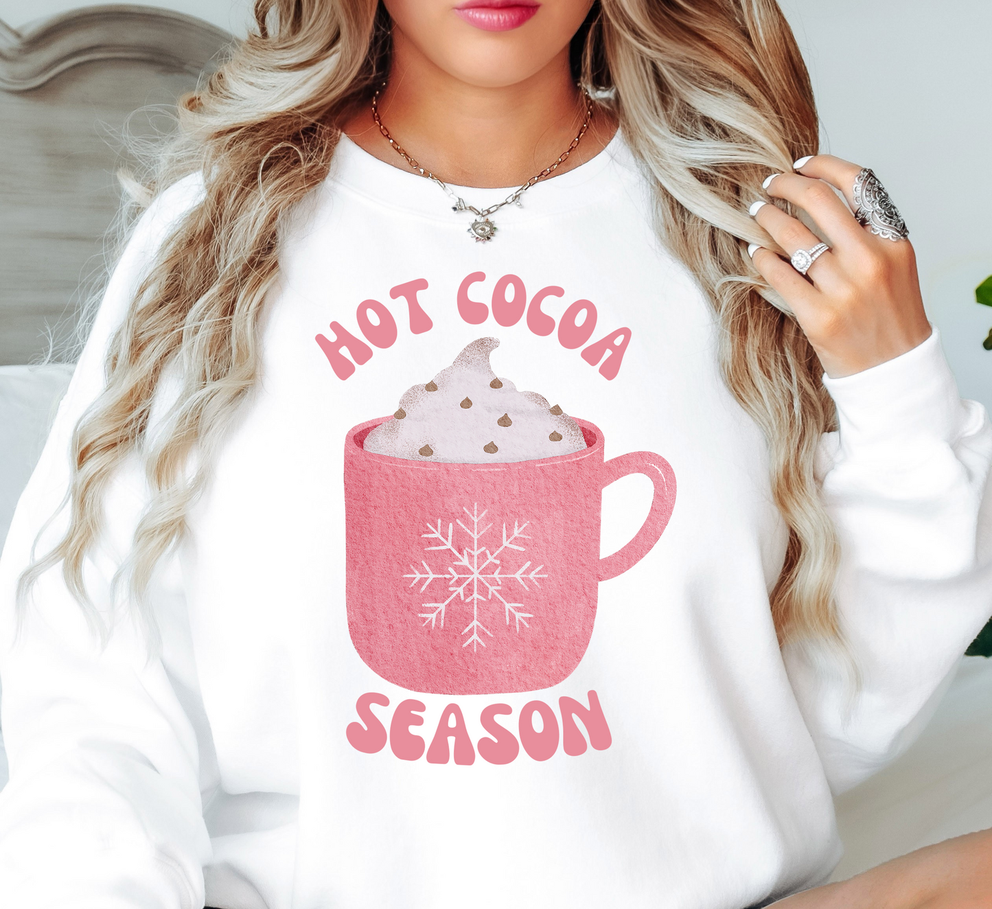 Hot Cocoa Season Sweatshirt | Frosty Chic Collection | Unique Gifts for Family Friends