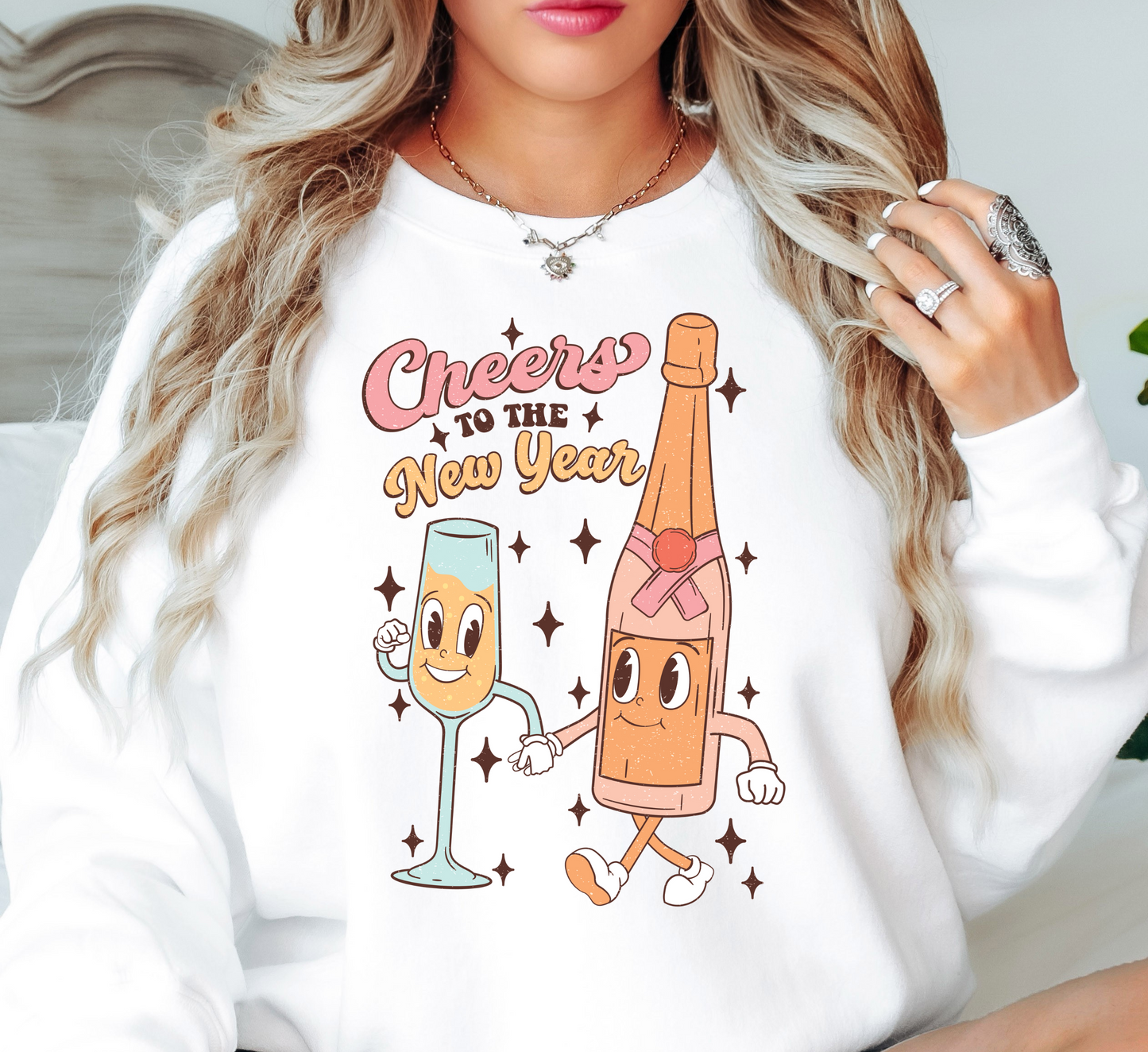 Cheers To The New Year Sweatshirt | New Year Magic Collection | Unique Gifts for Family Friends