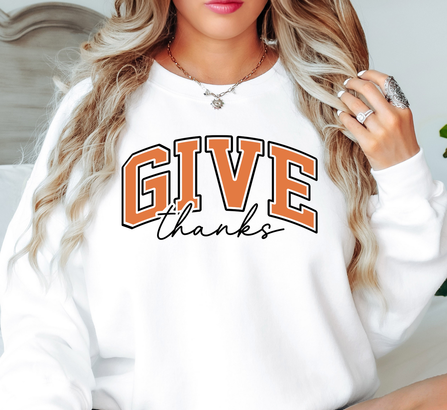Give Thanks Sweatshirt | Harvest Joy Collection | Unique Gifts for Family Friends