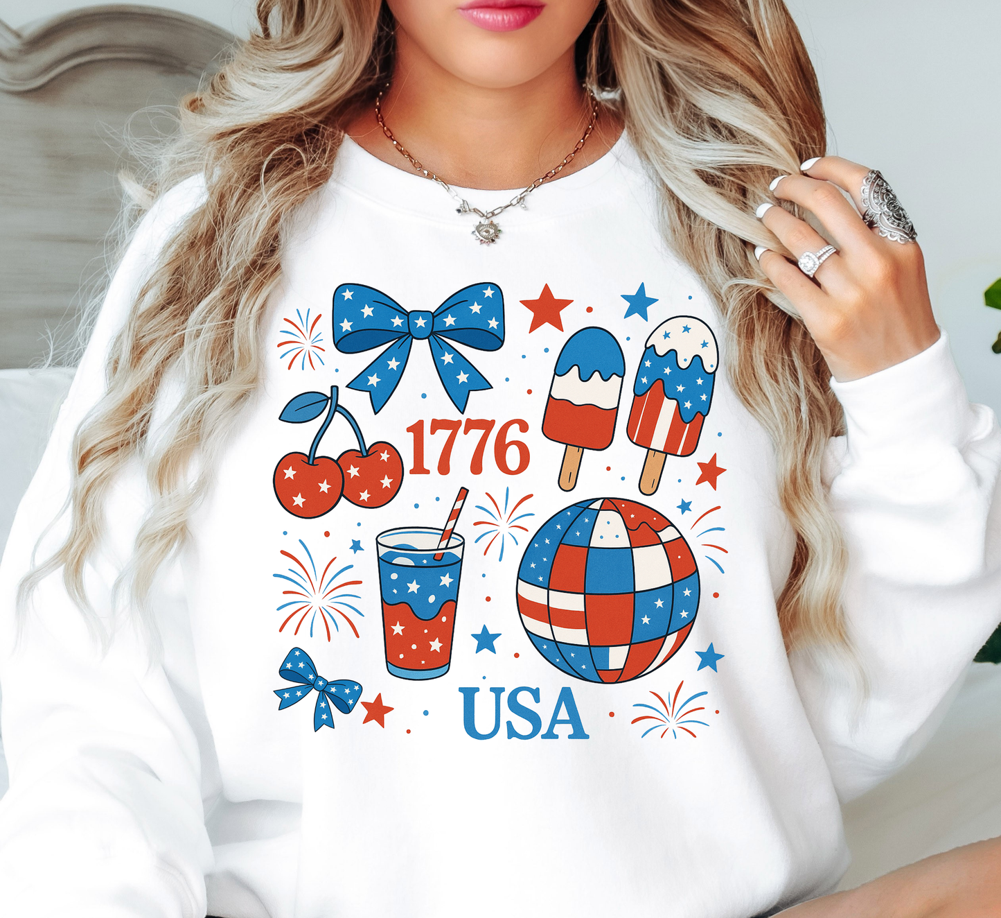 Preppy USA 1776 Sweatshirt | Stars and Stripes Collection | Unique Gifts for Family and Friends