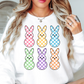 Checkered Pastel Bunnies Sweatshirt | Hoppin' Into Spring Collection | Unique Gifts for Family Friends