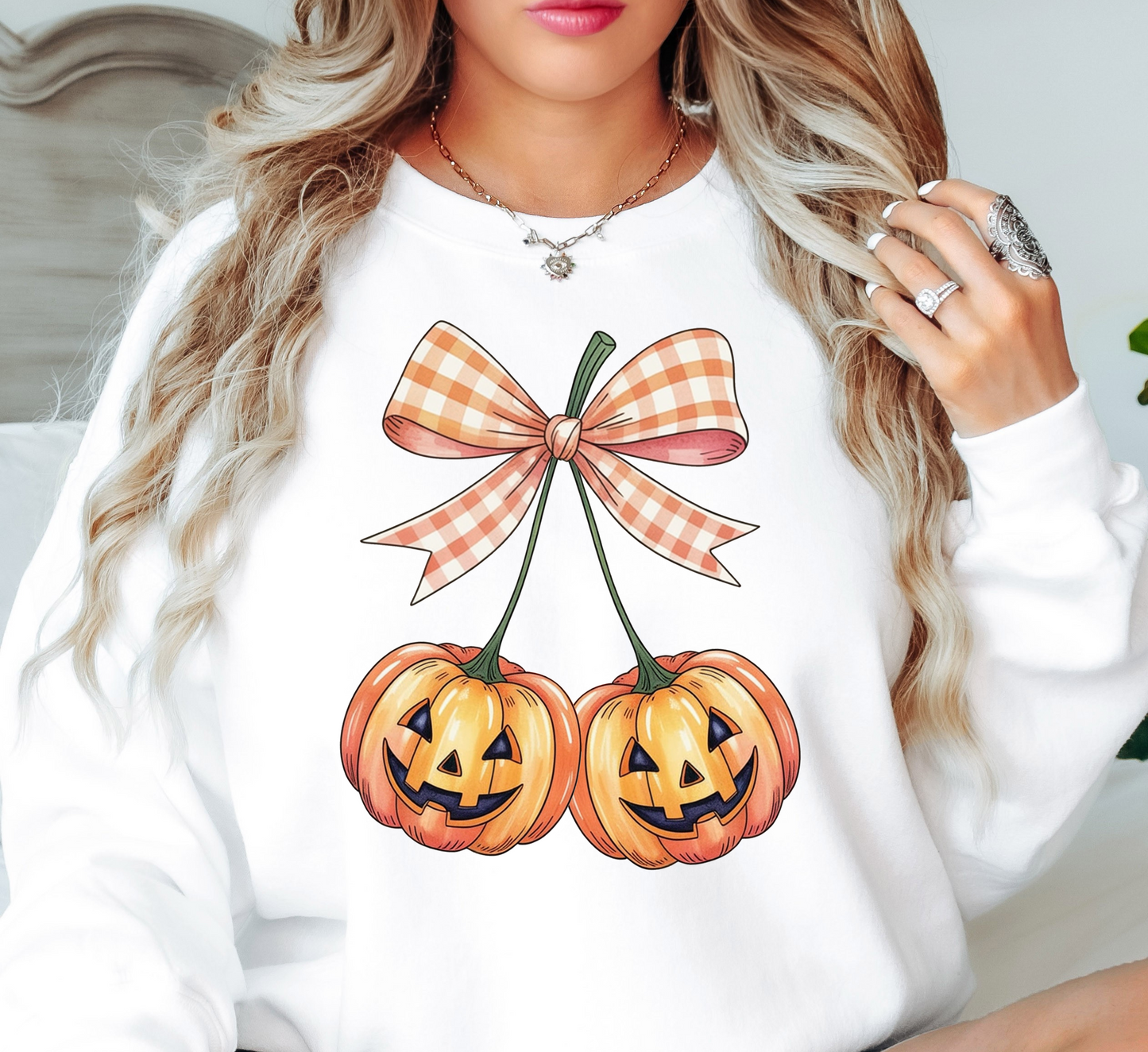 Pumpkin Cherries Sweatshirt | Boo-tiful Vibes Collection | Unique Gifts for Family Friends