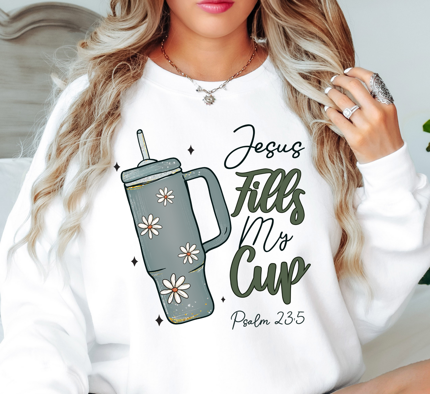 Jesus Fills My Cup Sweatshirt | Walk By Faith Collection | Unique Gifts for Family and Friends