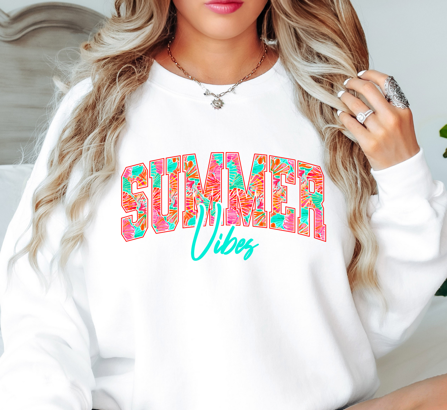 Tropical Summer Vibes Sweatshirt | Beach Breeze Collection | Unique Gifts for Family Friends