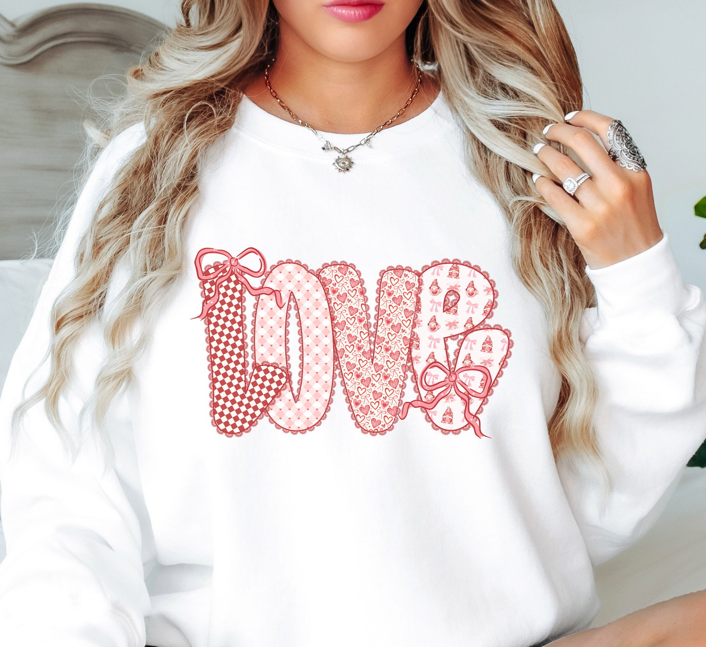 Preppy Love Lace Sweatshirt | XoXo Love Collection | Unique Gifts for Family Friends