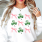 Coquette Bow and Clovers Sweatshirt | Feeling Lucky Collection | Unique Gifts for Family Friends