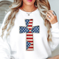 Patriotic Cross Sweatshirt | Stars and Stripes Collection | Unique Gifts for Family and Friends