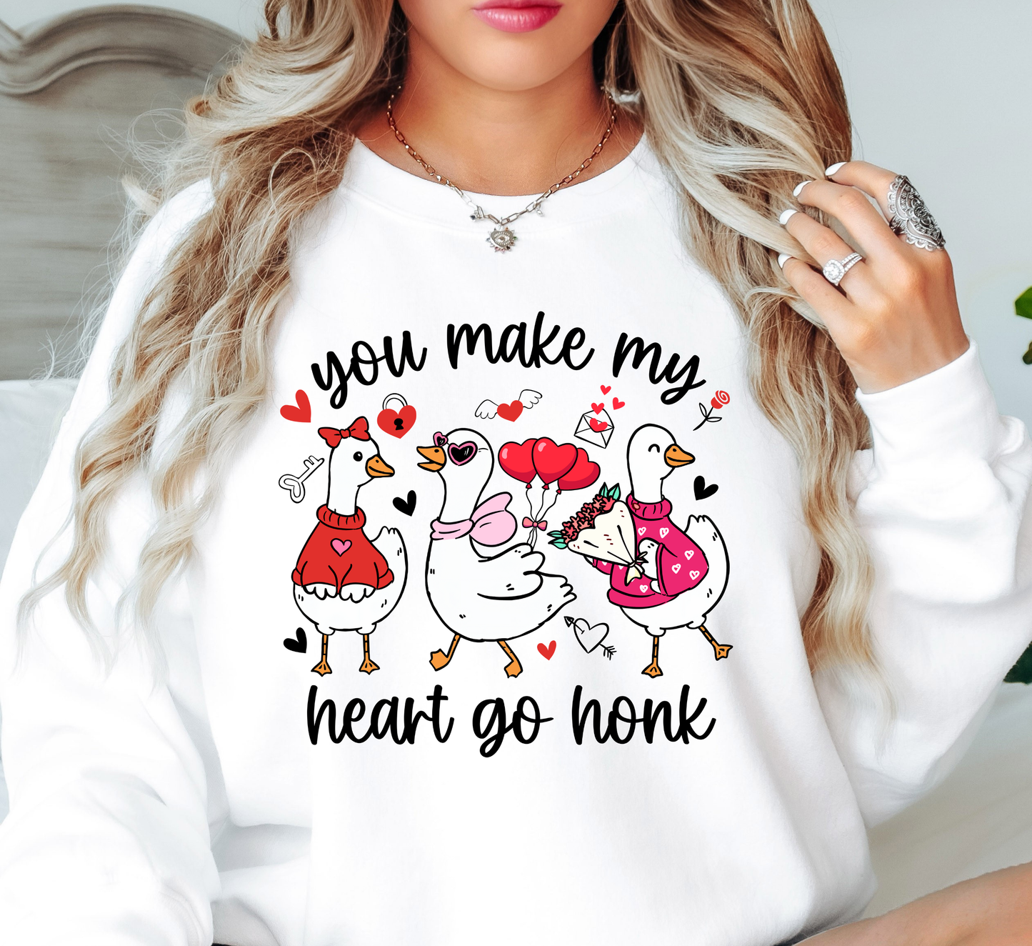 Goose Heart Go Honk Sweatshirt | XoXo Love Collection | Unique Gifts for Family Friends