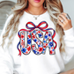 Floral Coquette USA Sweatshirt | Stars and Stripes Collection | Unique Gifts for Family and Friends