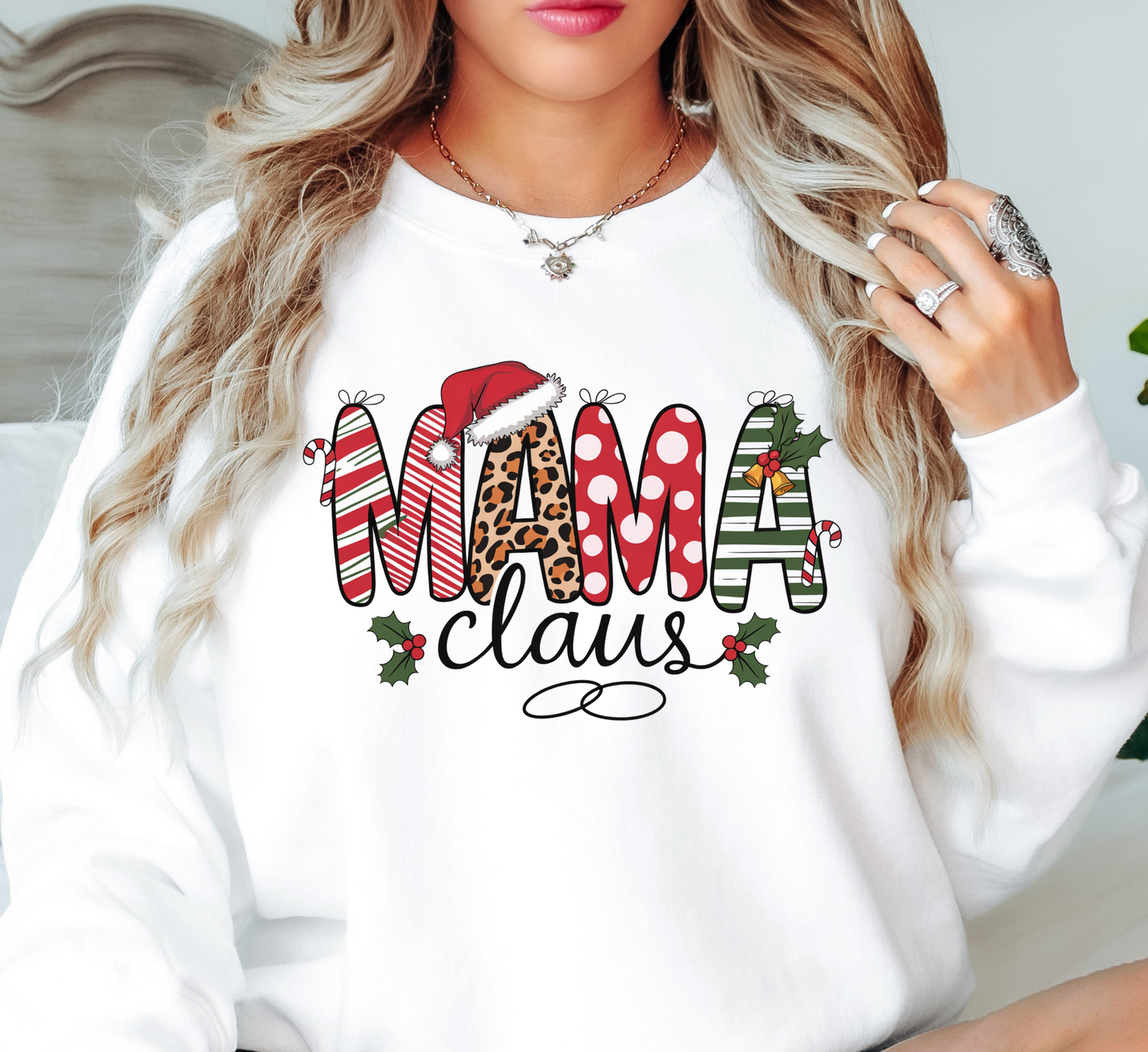 Mama Claus Sweatshirt | Mama Mode Activated Collection | Unique Gifts for Family Friends