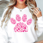 Pink Pet Paw Sweatshirt | Pawsitive Vibes Collection | Unique Gifts for Family and Friends
