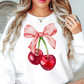 Cute Cherry Bow Sweatshirt | Groovy Vibes Collection | Unique Gifts for Family and Friends