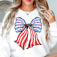 USA Coquette Bow Sweatshirt | Stars and Stripes Collection | Unique Gifts for Family