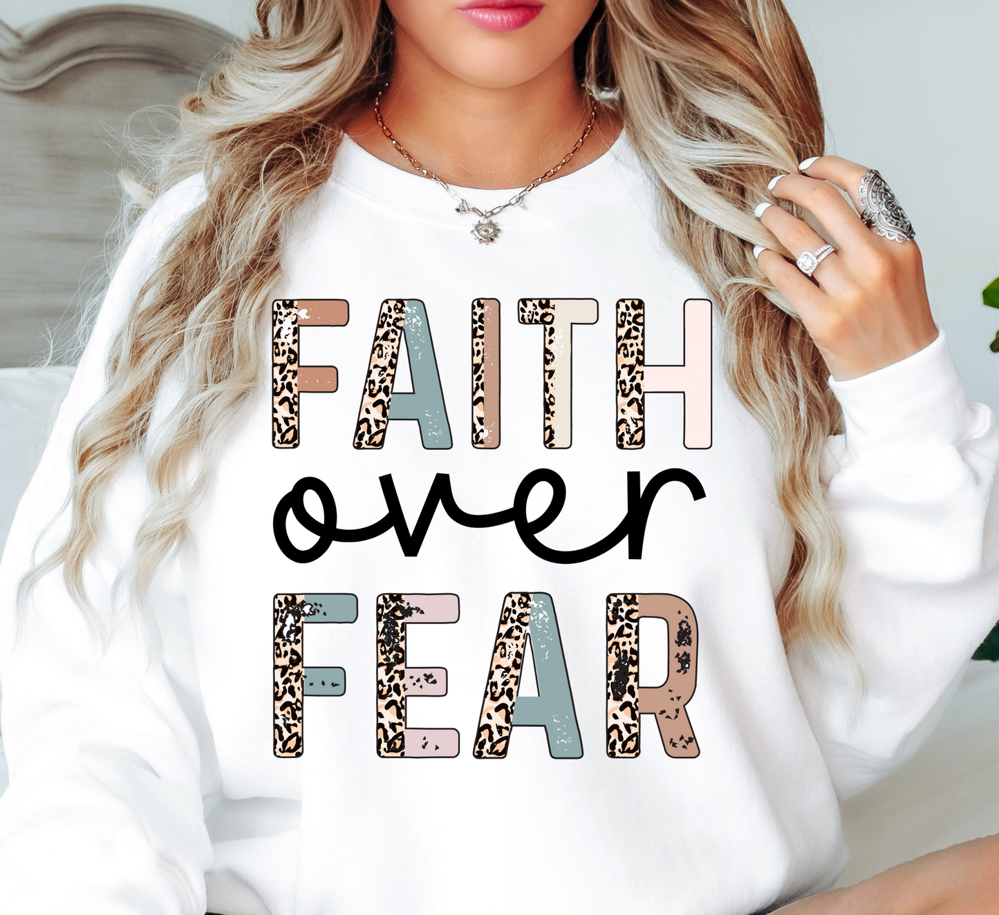 Faith Over Fear Sweatshirt | Walk By Faith Collection | Unique Gifts for Family and Friends