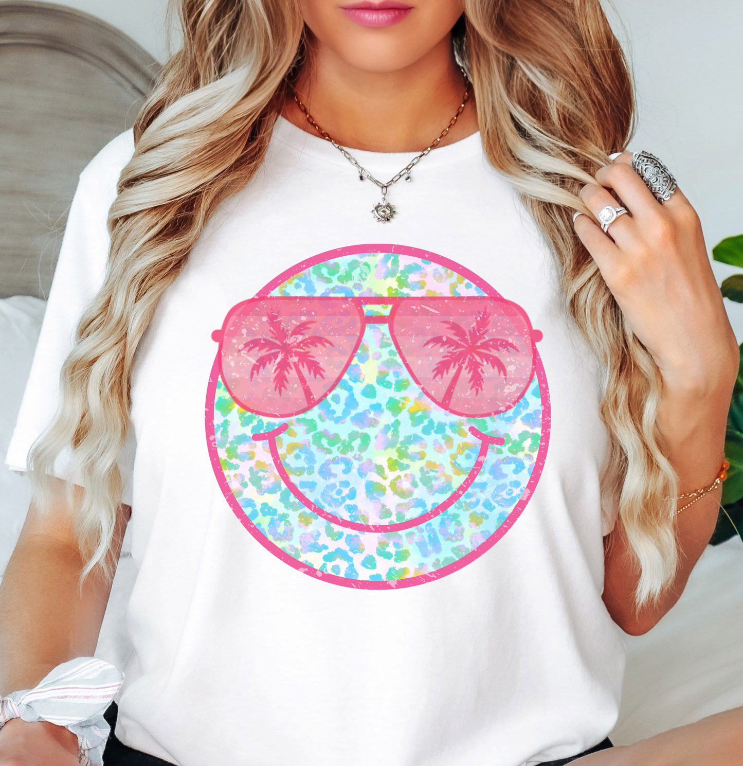 Leopard Beach Smiley Tee | Beach Breeze Collection | Unisex Pre-Shrunk T-Shirt