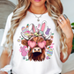 Highland Cow Bunny Tee | Hoppin' Into Spring Collection | Unisex Pre-Shrunk T-Shirt