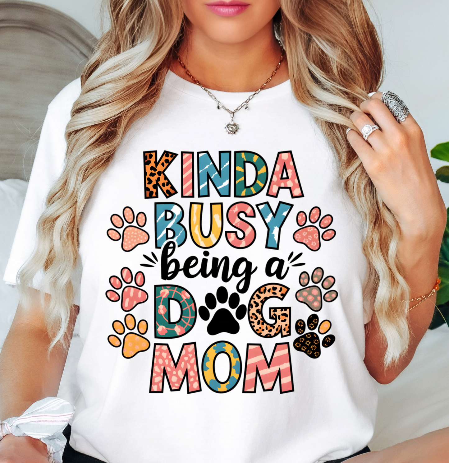 Kinda Busy (Dog Mom) Tee | Pawsitive Vibes Collection | Unisex Pre-Shrunk T-Shirt