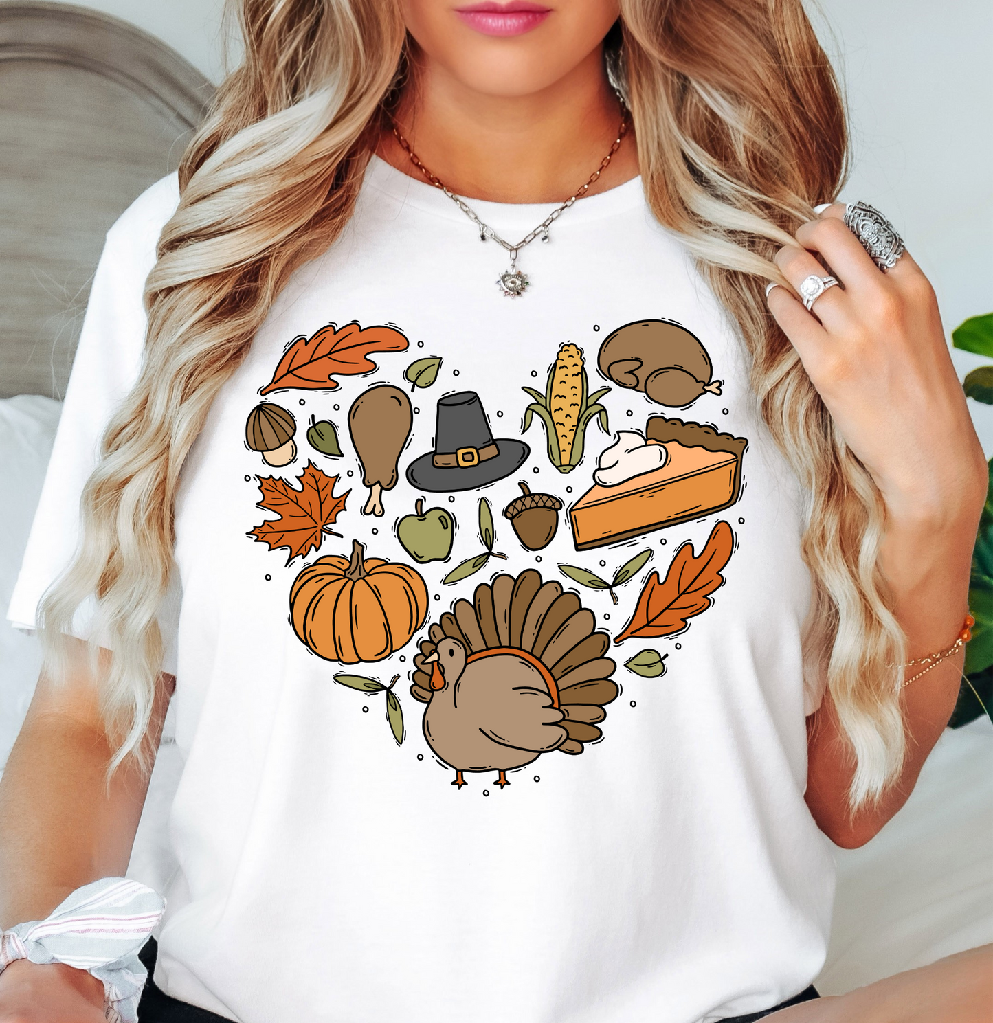 Thanksgiving Heart Doodles Tee | Harvest Joy Collection | Unisex Pre-Shrunk T-Shirt