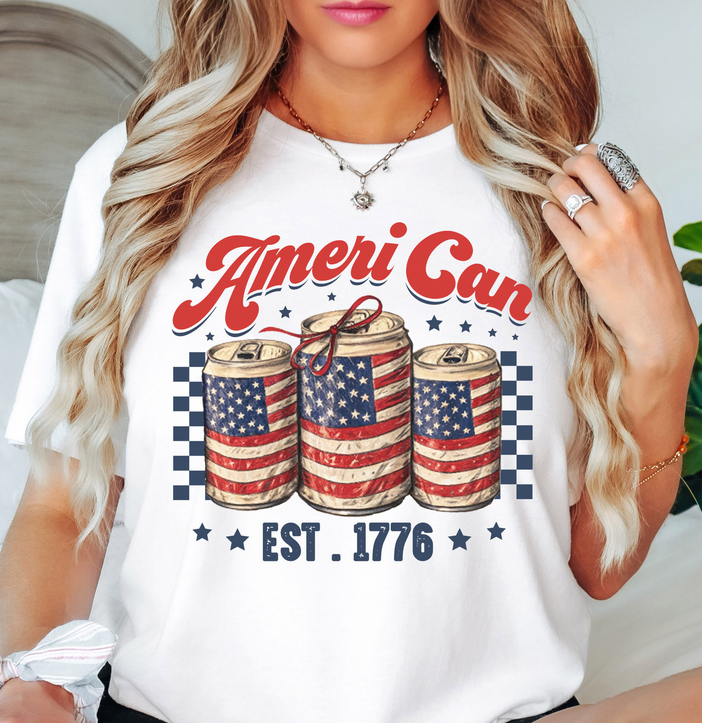 Ameri Can Tee | Stars and Stripes Collection | Unisex Pre-Shrunk T-Shirt