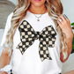 Checkered Bow Tee | Groovy Vibes Collection | Unisex Pre-Shrunk T-Shirt