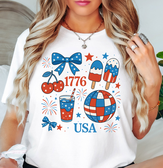 Preppy USA 1776 Tee | Stars and Stripes Collection | Unisex Pre-Shrunk T-Shirt