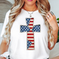 Patriotic Cross Tee | Stars and Stripes Collection | Unisex Pre-Shrunk T-Shirt
