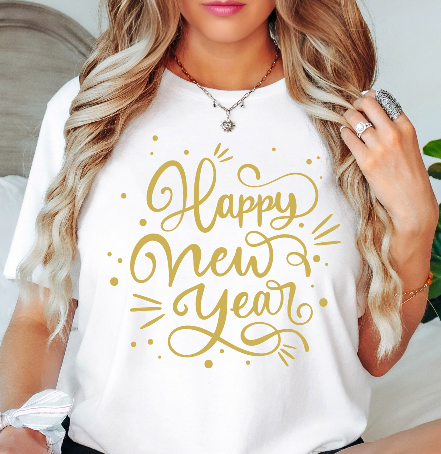 Happy New Year Gold Tee | New Year Magic Collection | Unisex Pre-Shrunk T-Shirt