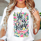 He Is Risen Floral Wreath Tee | Walk By Faith Collection | Unisex Pre-Shrunk T-Shirt