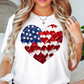 USA Heart Brushstrokes Tee | Stars and Stripes Collection | Unisex Pre-Shrunk T-Shirt