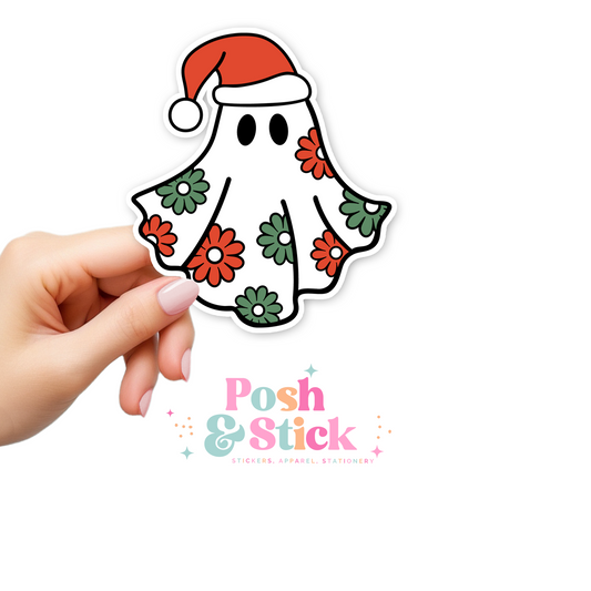 Holiday Boo Ghost | Tis' The Season Clear Vinyl Stickers | Unique Gifts For Family Friends