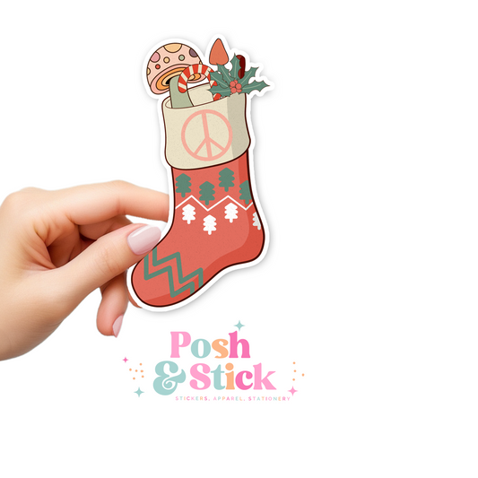 Holiday Stocking | Tis' The Season Clear Vinyl Stickers | Unique Gifts For Family Friends