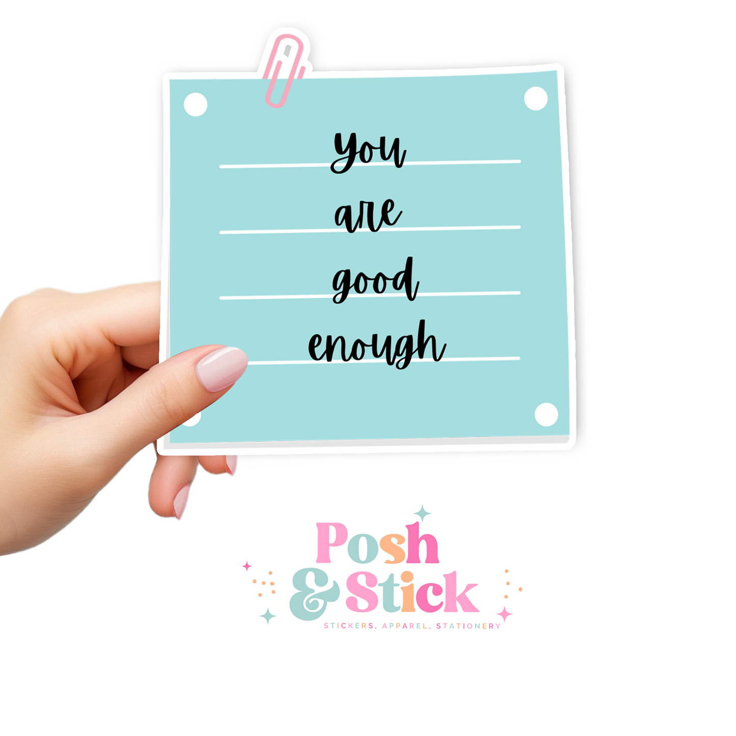 Good Enough | Glow With Gratitude Clear Vinyl Stickers | Unique Gifts For Family Friends